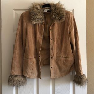 100% leather/ faux fur Jacket